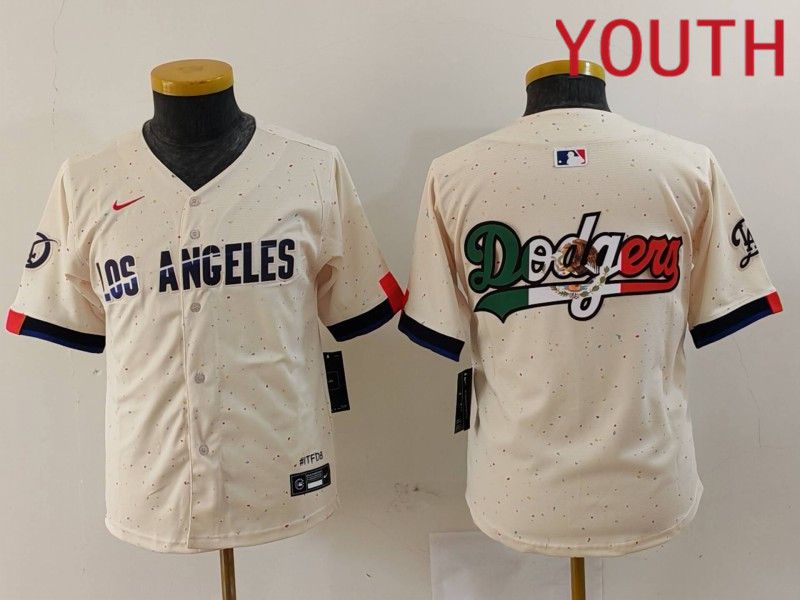 Youth Los Angeles Dodgers Blank Cream Fashion Nike Game MLB Jersey style 6292->women mlb jersey->Women Jersey